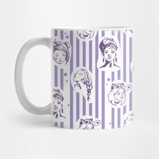 Girls. Beautiful faces. Lines Mug